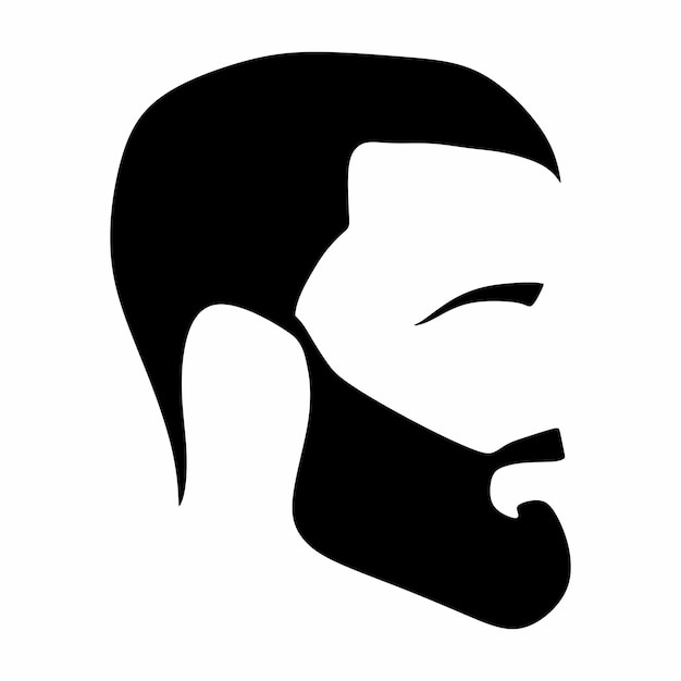 cara de vector y logotipo de cara de barbero y logotipo de salón de hombre vector PNG diseño en blanco y negro