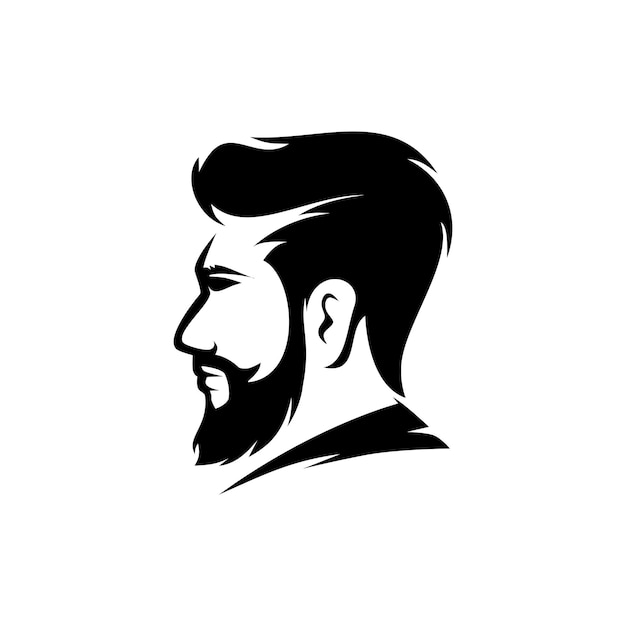 cara vectorial estilo de cabello del caballero icono silueta de barbería