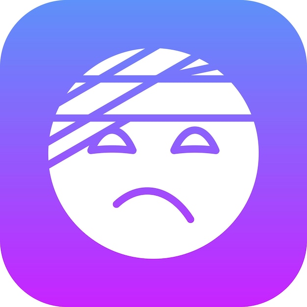 Cara con vendaje en la cabeza Ilustración del icono vectorial del conjunto de íconos Emoji