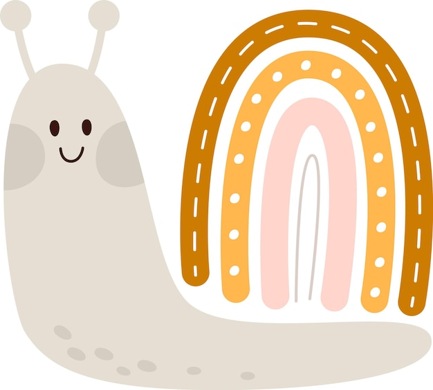 El caracol arco iris de dibujos animados