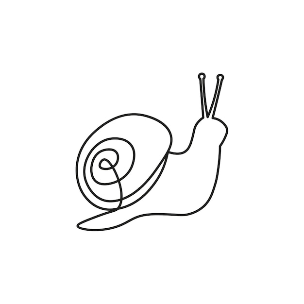 Caracol de una línea Caracol para spa salón eco cosméticos Vector en estilo de dibujo Estilo de línea