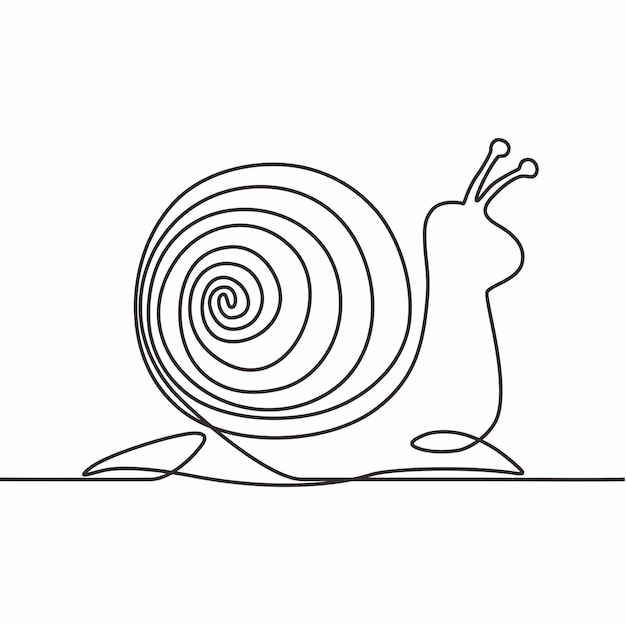 caracol línea continua dibujo victor arte ilustración