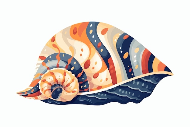 Vector un caracol nada en el océano con un fondo colorido.