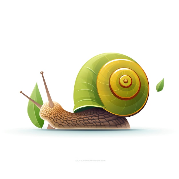 Caracol vector plano geométrico acuarela fondo blanco aislado