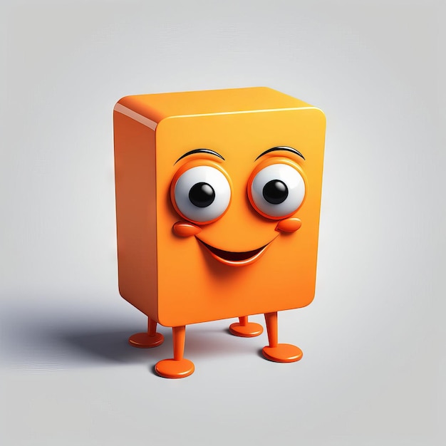 Vector caracter 3d con cubo