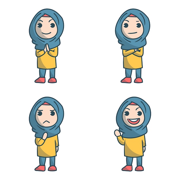 Carácter de 4 hijab set