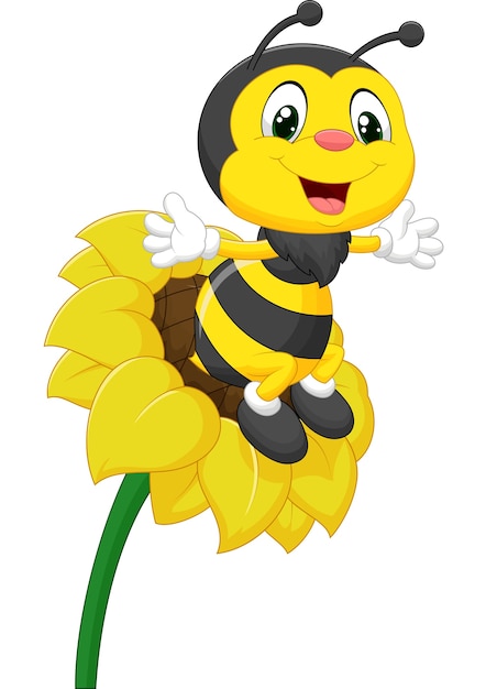 Carácter de abeja en la flor