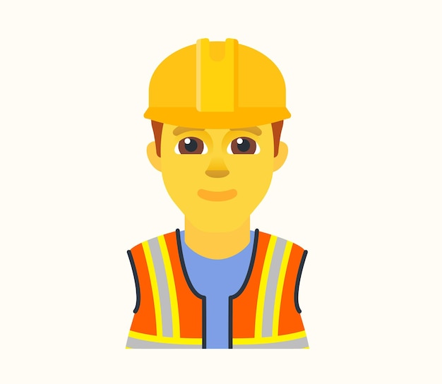 Carácter aislado del vector del trabajador de la construcción. Icono de trabajador de la construcción