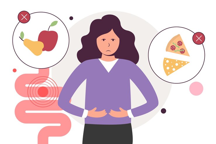 Carácter con alergia a los alimentos Problema con el estómago Hipersensibilidad a los componentes de los alimentos