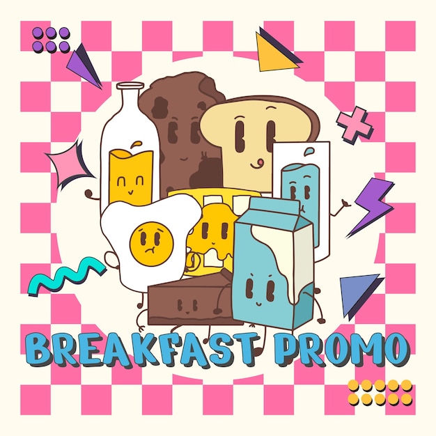 carácter breakfaretro en el vector de diseño de venta de desayuno