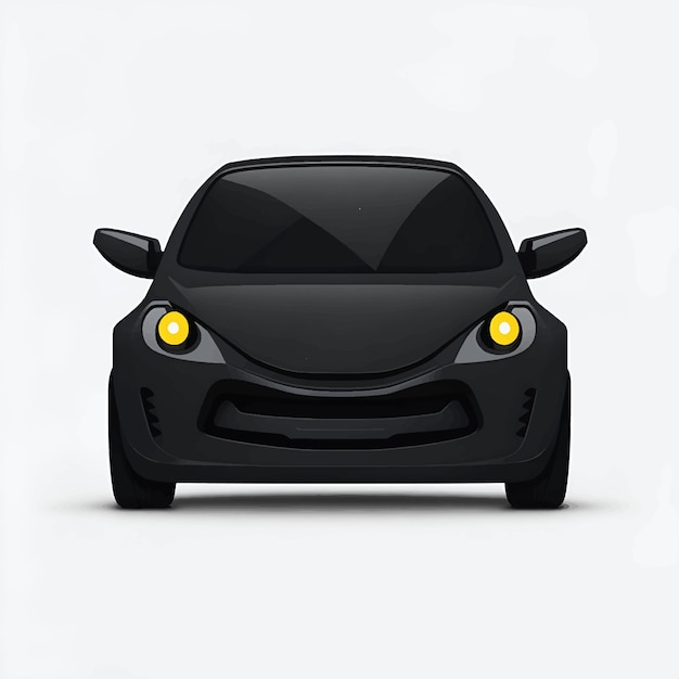 Carácter de cara de coche divertido emoticon de coche negro sonríe iconos ilustración vectorial