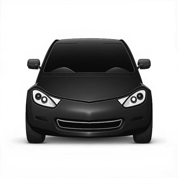 Vector carácter de cara de coche divertido emoticon de coche negro sonríe iconos ilustración vectorial