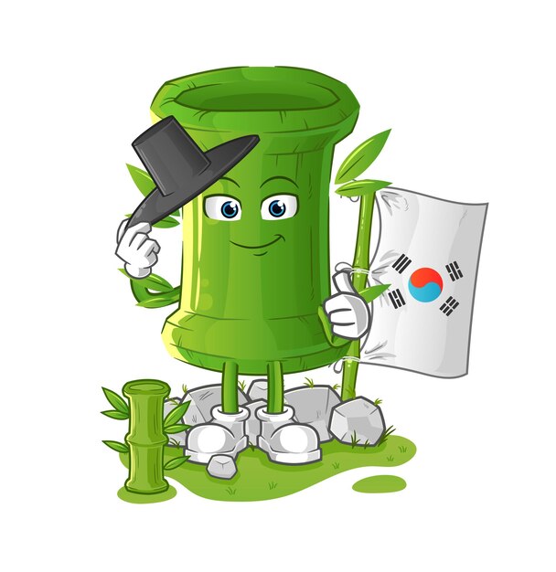 Carácter coreano de bambú. vector de mascota de dibujos animados