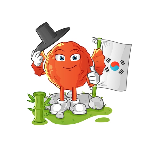 Carácter coreano de caramelo envuelto. vector de mascota de dibujos animados