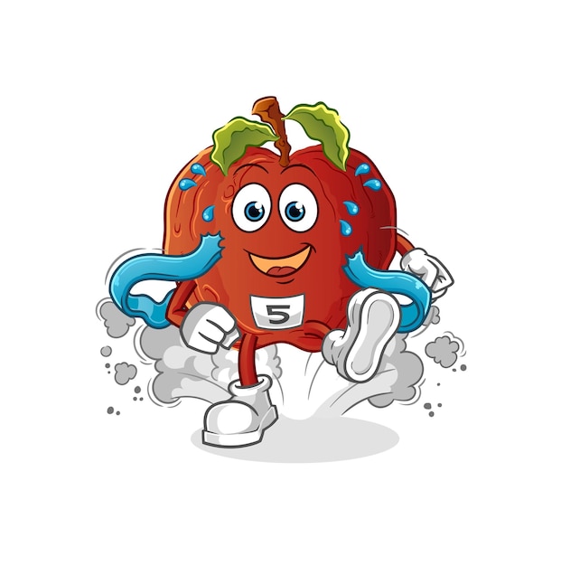 Carácter de corredor de sol. vector de mascota de dibujos animados