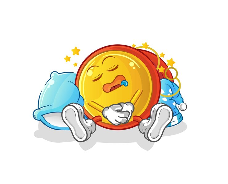 Vector carácter para dormir de voleibol. vector de mascota de dibujos animados