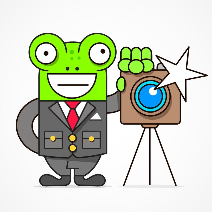 Vector carácter de estilo de dibujos animados de vector de fotógrafo. aislado en el fondo.
