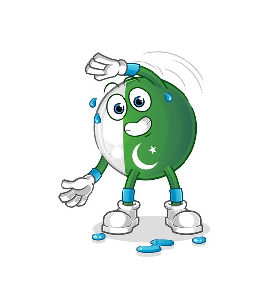carácter de estiramiento de la bandera de pakistán. vector de mascota de dibujos animados