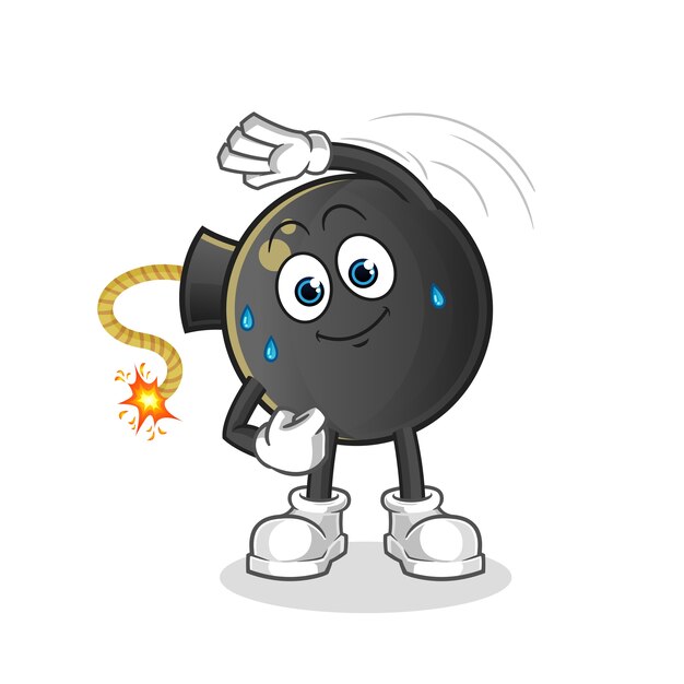 Carácter de estiramiento de bomba. mascota de dibujos animados