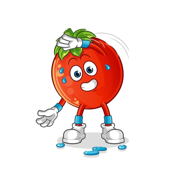 Carácter de estiramiento de tomate. vector de mascota de dibujos animados