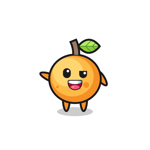 Carácter de fruta naranja como el lindo diseño afro boy.