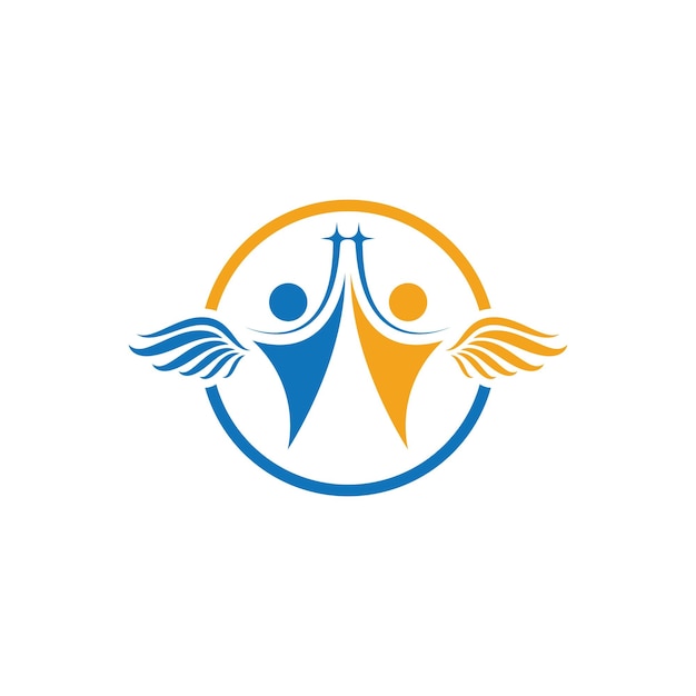 El carácter de la gente de éxito y el diseño del icono del logotipo de la comunidad.
