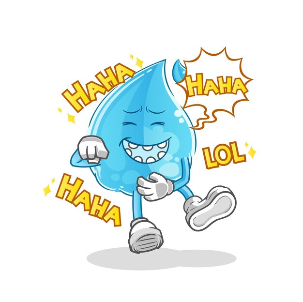 Carácter de gota de agua Laugh Out Loud. vector de mascota de dibujos animados
