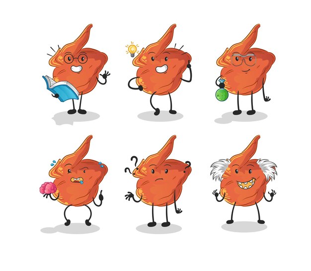 Carácter de grupo de pensamiento de ala de pollo. vector de mascota de dibujos animados