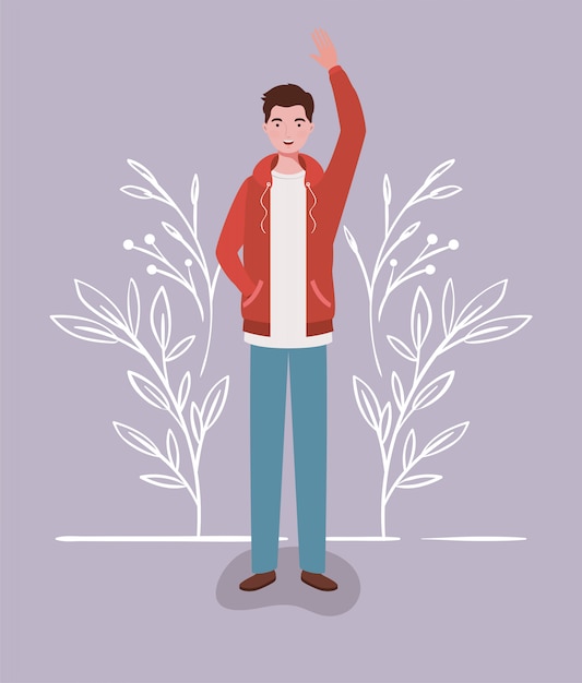Carácter de hombre joven y casual