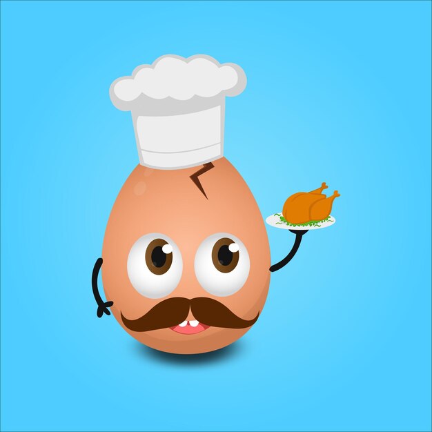 Carácter de huevo como chef