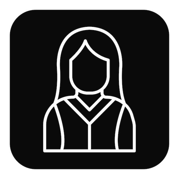 Caracter Icon de vector femenino Se puede utilizar para el conjunto de iconos de literatura