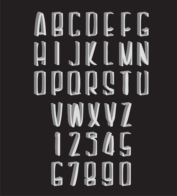 Carácter Inglés ABC Número 3D
