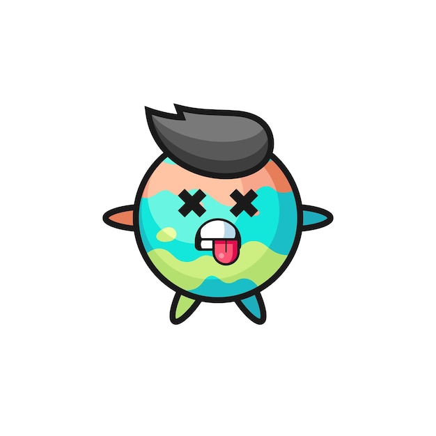 Carácter de las lindas bombas de baño con pose muerta, diseño de estilo lindo para camiseta, pegatina, elemento de logotipo