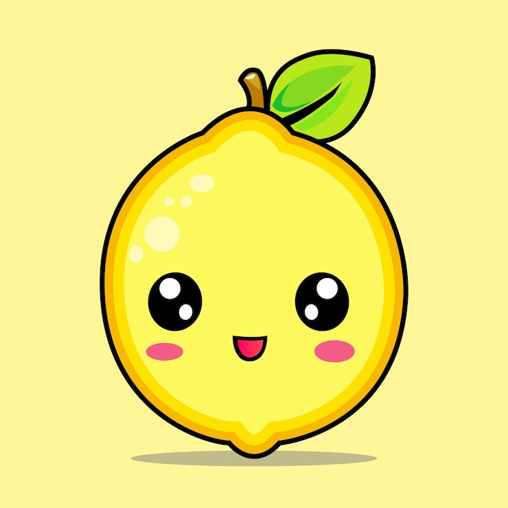 Vector carácter lindo del limón de kawaii
