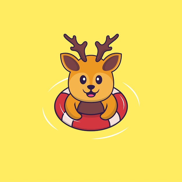 Carácter lindo de la mascota de los ciervos. Concepto de dibujos animados de animales aislado.
