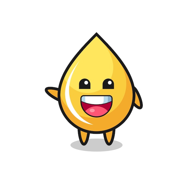 Carácter lindo de la mascota de la gota de miel feliz, diseño lindo