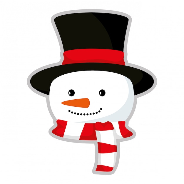 Carácter lindo de la Navidad de la cabeza del muñeco de nieve