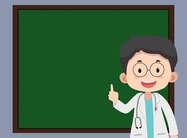 Carácter médico y plantilla de tablero