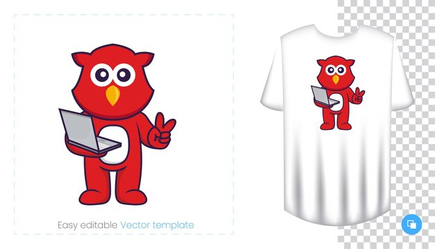 Carácter de pájaro lindo. Estampados en camisetas, sudaderas, fundas para teléfonos móviles, souvenirs.