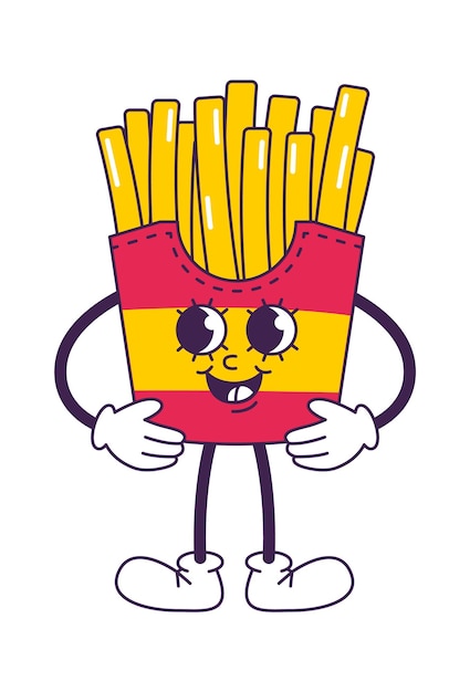 Vector carácter de papas fritas