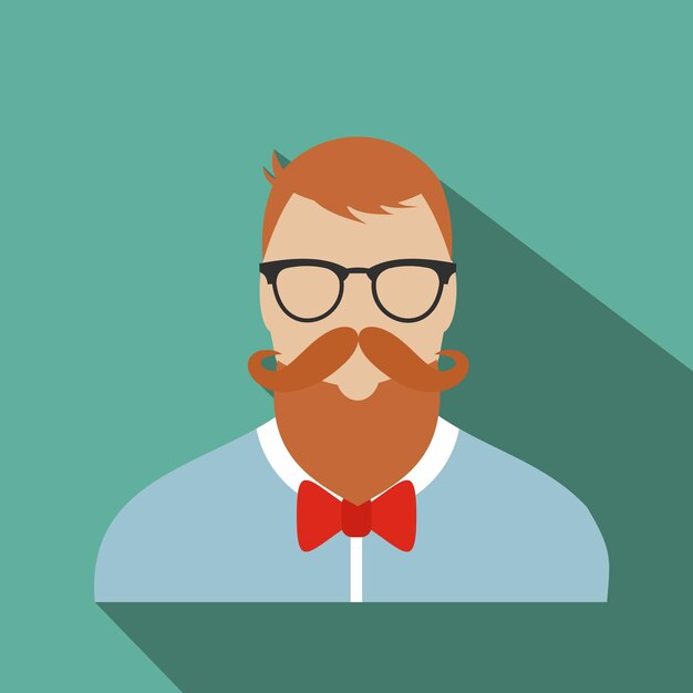 Carácter plano hipster para web y dispositivos móviles.