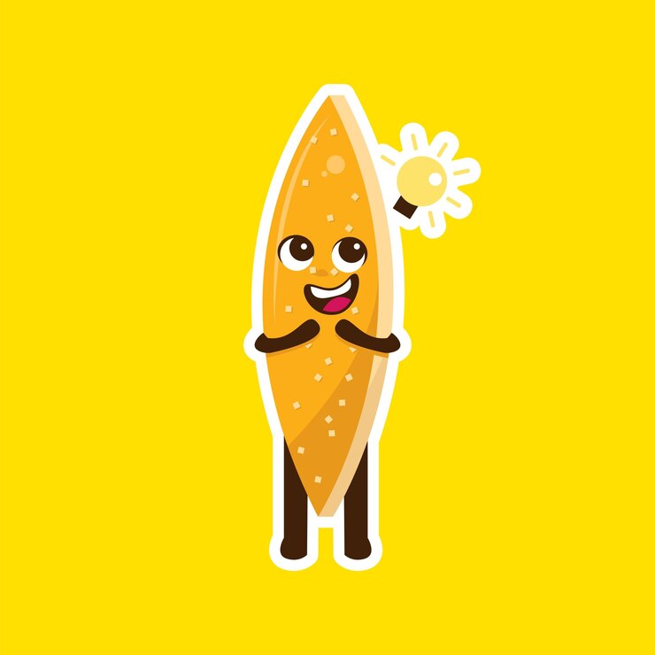 Carácter plano de la mascota de la cáscara de naranja confitada linda de Kawaii