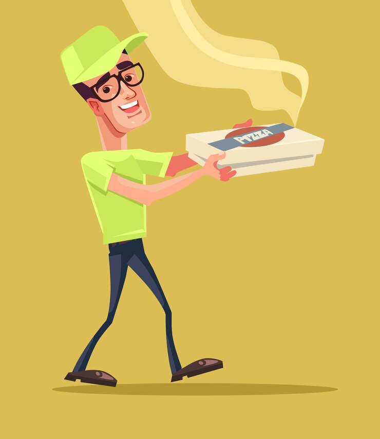 Vector carácter de repartidor de pizza