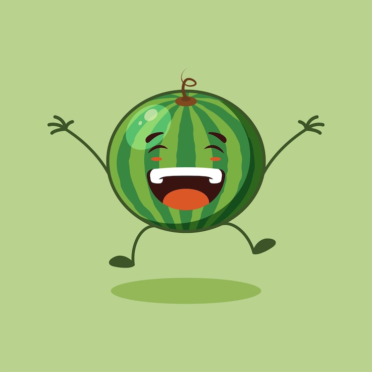 Vector carácter de sandía alegre