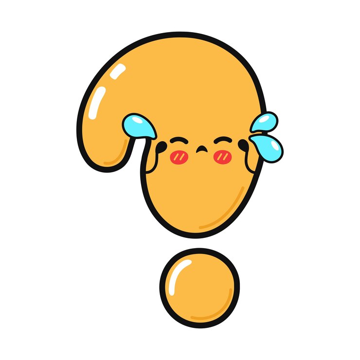 Vector carácter de signo de interrogación llorando