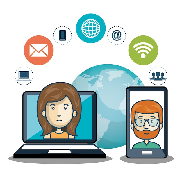 carácter de la tecnología de comunicación de internet