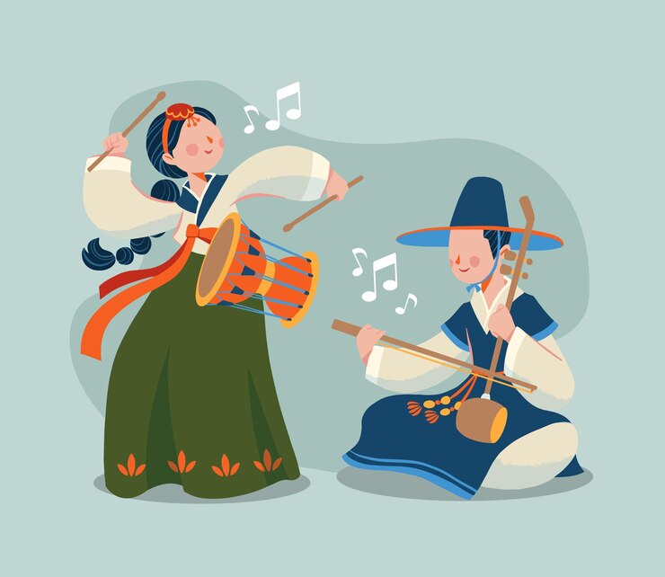Vector carácter tradicional coreano