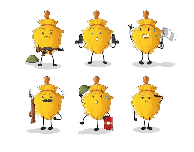 Carácter de tropas de escoba. vector de mascota de dibujos animados