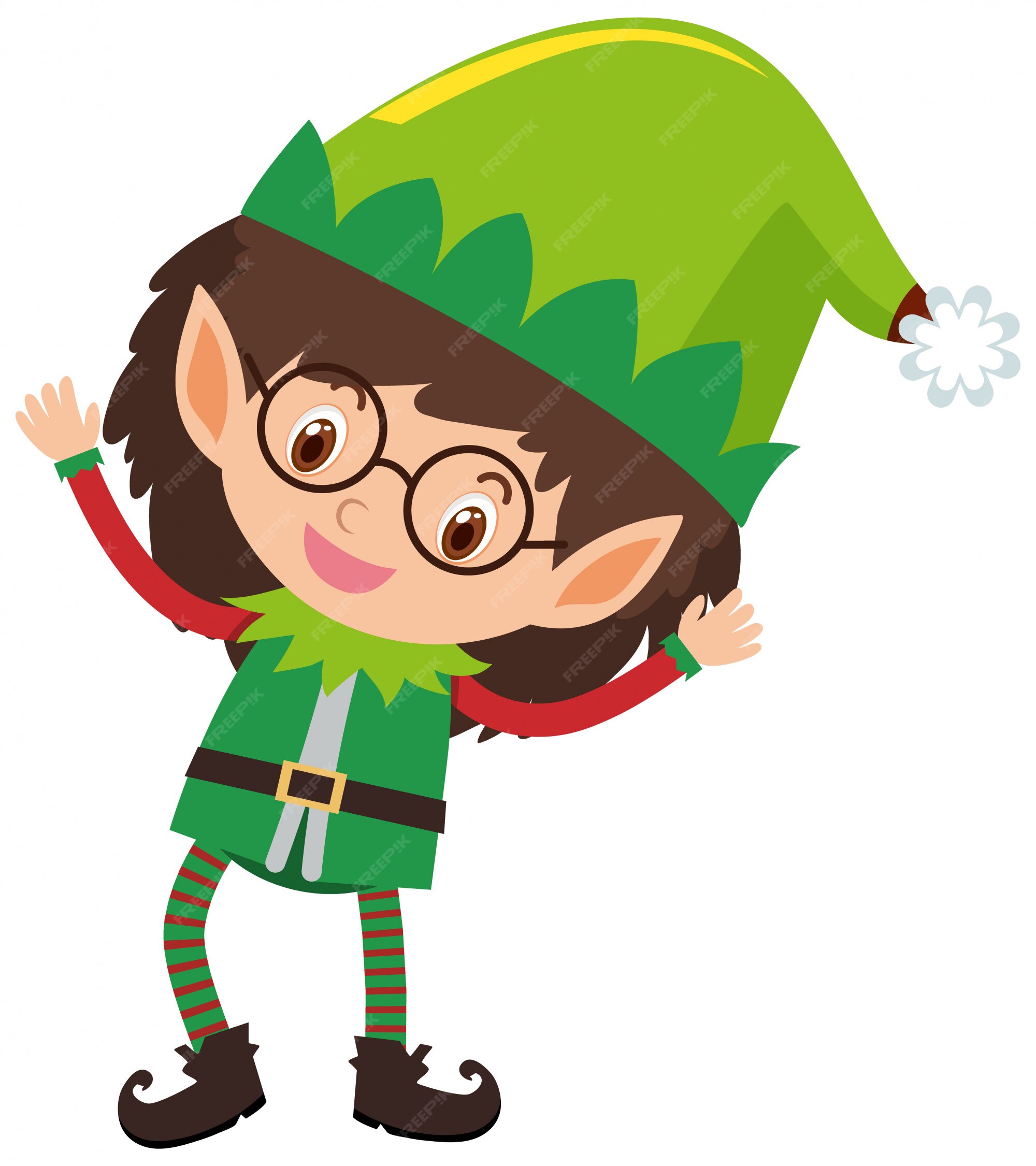 Vector Realista Del Diseño Determinado De Los Iconos Del Duende De La  Muchacha De La Navidad De Santa Teen Icons New Year De Los Ilustración del  Vector - Ilustración de conjunto, amigos