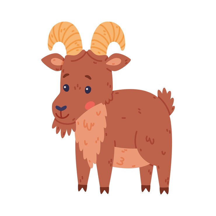 Vector carácter urial de pie como oveja de montaña salvaje con cuernos ilustración vectorial